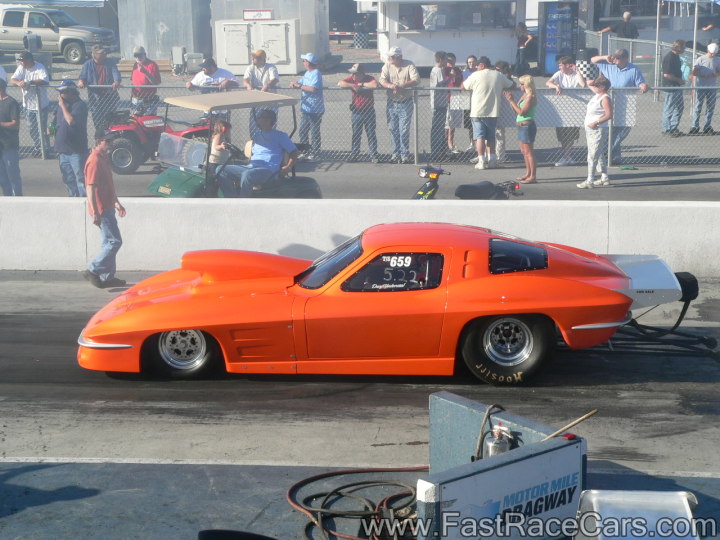 Orange 1963 Corvette Drag Car